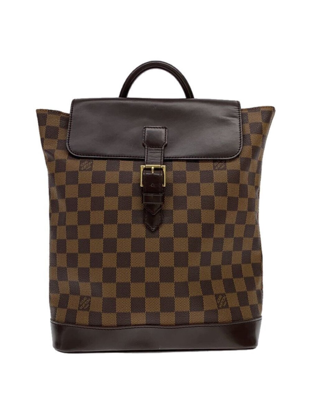 Louis Vuitton Soho Brown Damier Ebene Leather Backpack Daypack